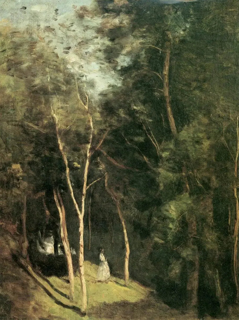A Corner of the Park in Port-Berteau, near Rochemont - Jean-Baptiste Camille Corot