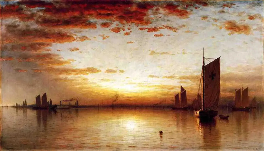 A sunset, New York Bay - Sanford Robinson Gifford