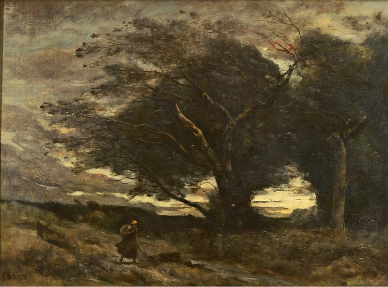 A gust of wind - Jean-Baptiste Camille Corot
