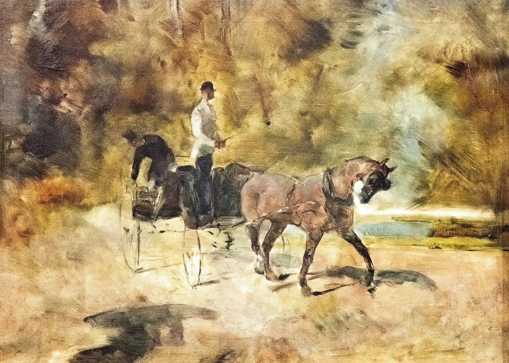Un dog-cart - Henri de Toulouse-Lautrec image 1 reproduction de peinture à l’huile