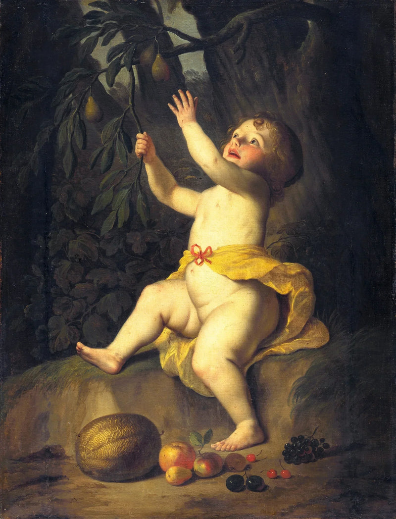 A Child Picking Fruits - Gerrit van Honthorst