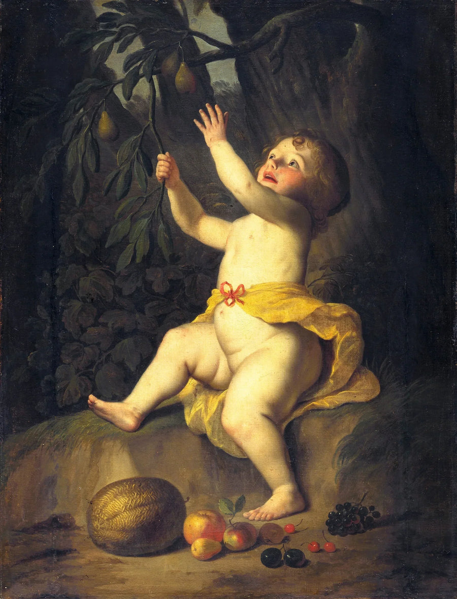 A Child Picking Fruits - Gerrit van Honthorst