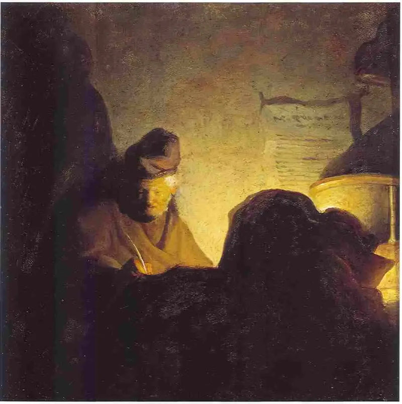 A Scholar by Candlelight - Rembrandt