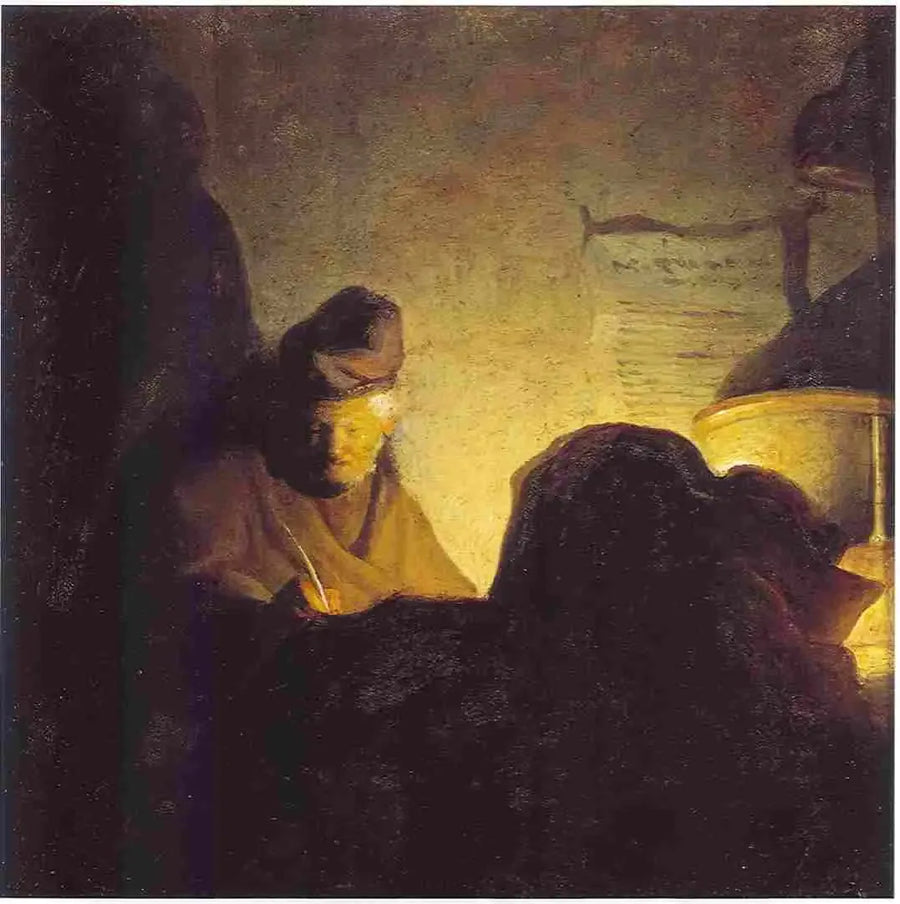 A Scholar by Candlelight - Rembrandt