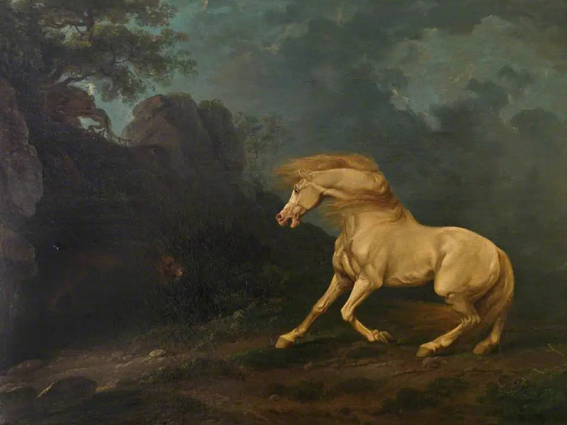 A stallion surprised by a lion - George Stubbs
