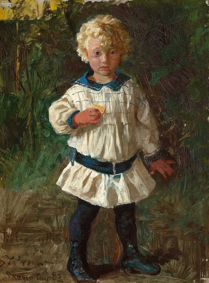 A blond boy. Portrait of Jens Drachmann. - Peder Severin Krøyer