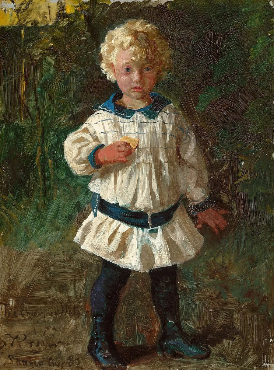 A blond boy. Portrait of Jens Drachmann. - Peder Severin Krøyer