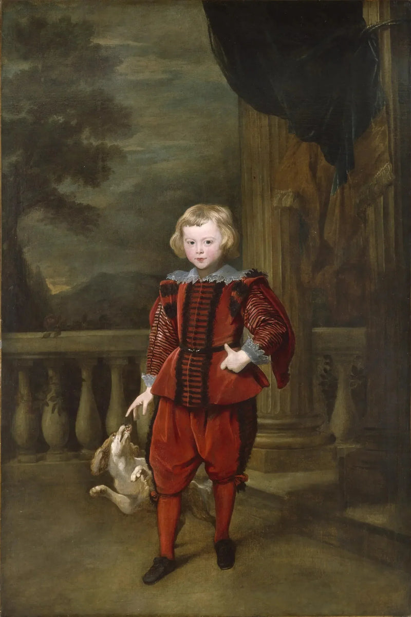 A Boy Standing on a Terrace - Antoine van Dyck