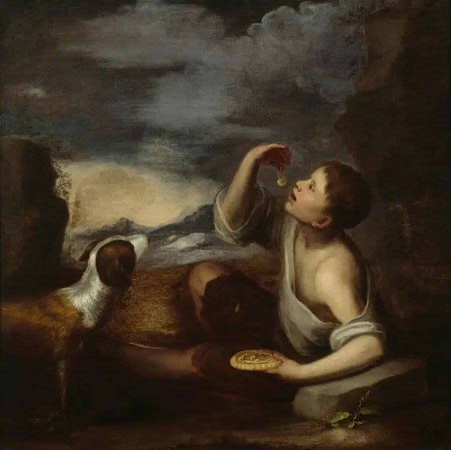 A Spanish boy with a dog - Bartolomé Esteban Murillo