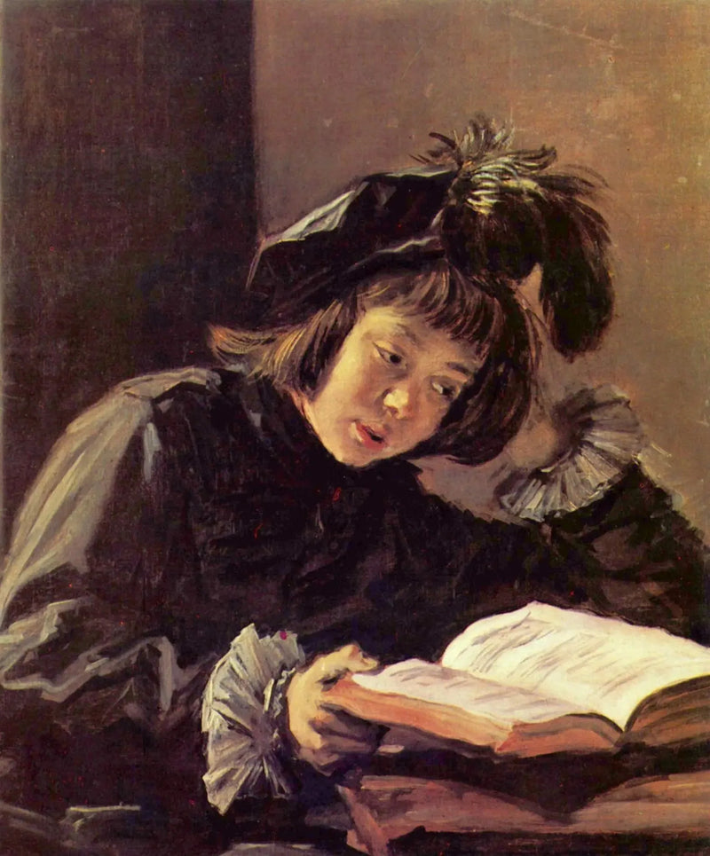 A boy reading, perhaps Nicolaes Hals - Frans Hals