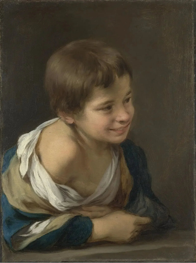 A peasant boy leaning on a windowsill - Bartolomé Esteban Murillo