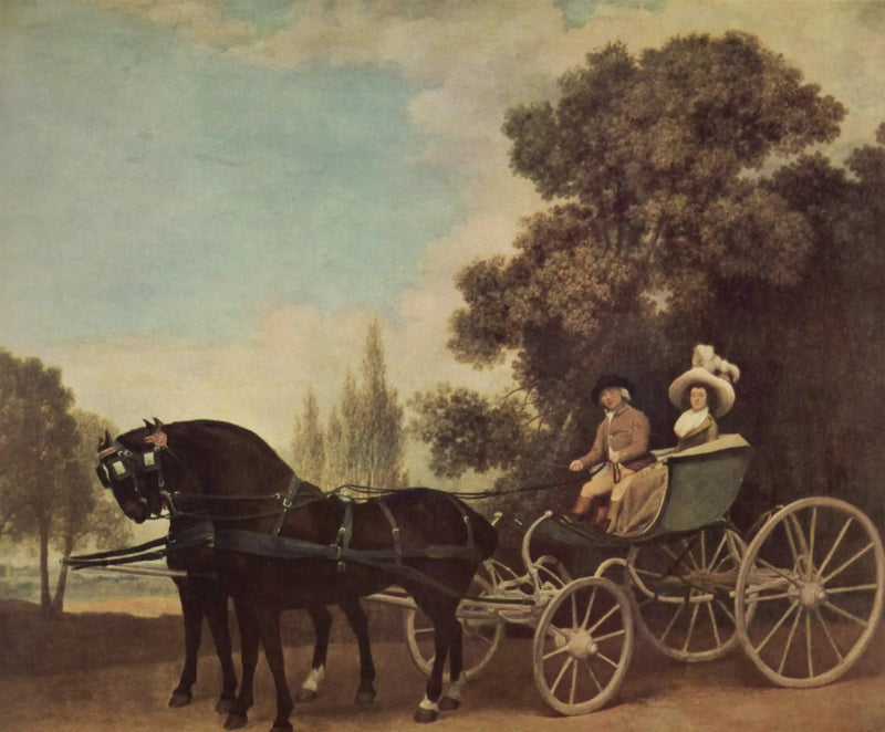 A gentleman driving a lady in a phaéton - George Stubbs
