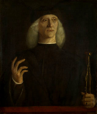 A man with a compass (?) - Gentile Bellini