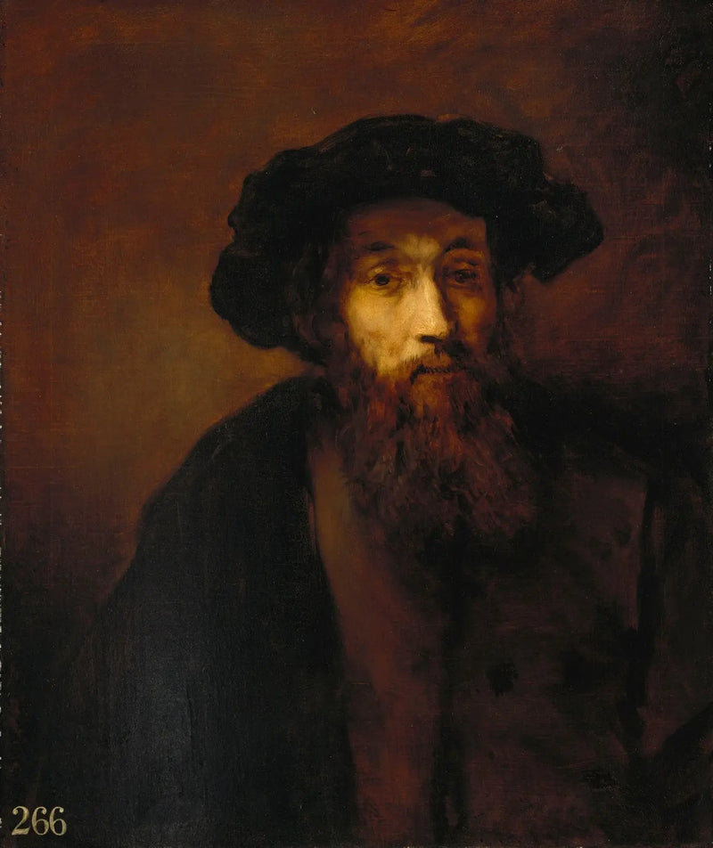 A bearded man with a cap (after Rembrandt) - Thomas Gainsborough
