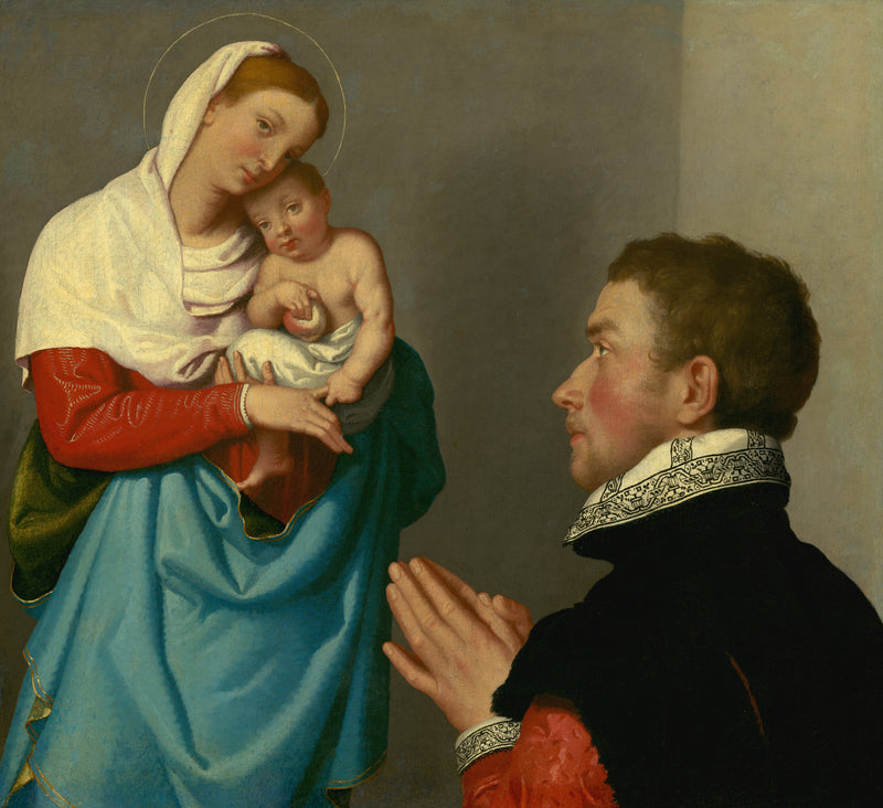 A man in adoration before the Virgin Mary - Giovanni Battista Moroni