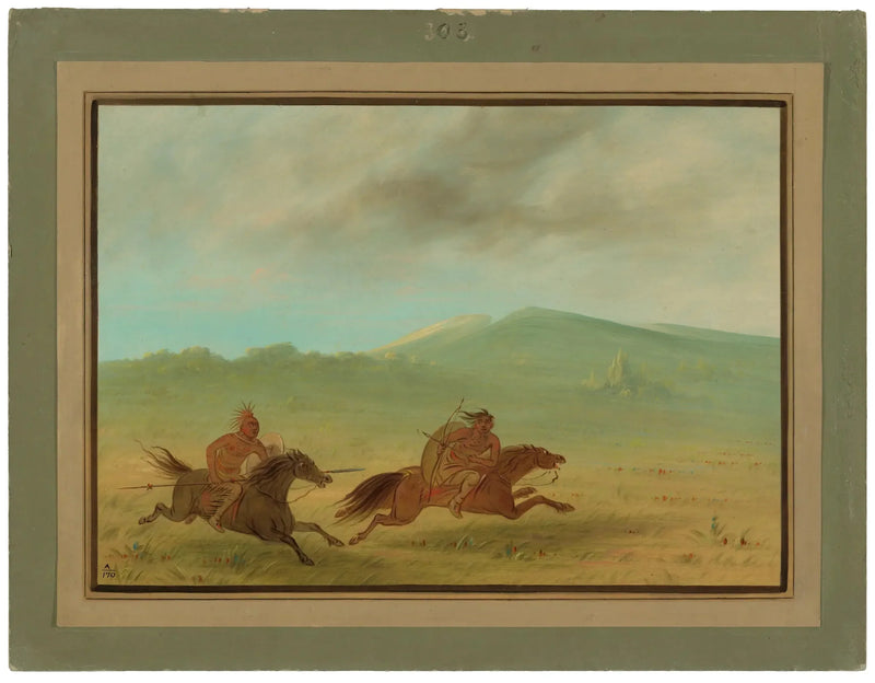 An Osage Indian pursuing a Camanchee - George Catlin