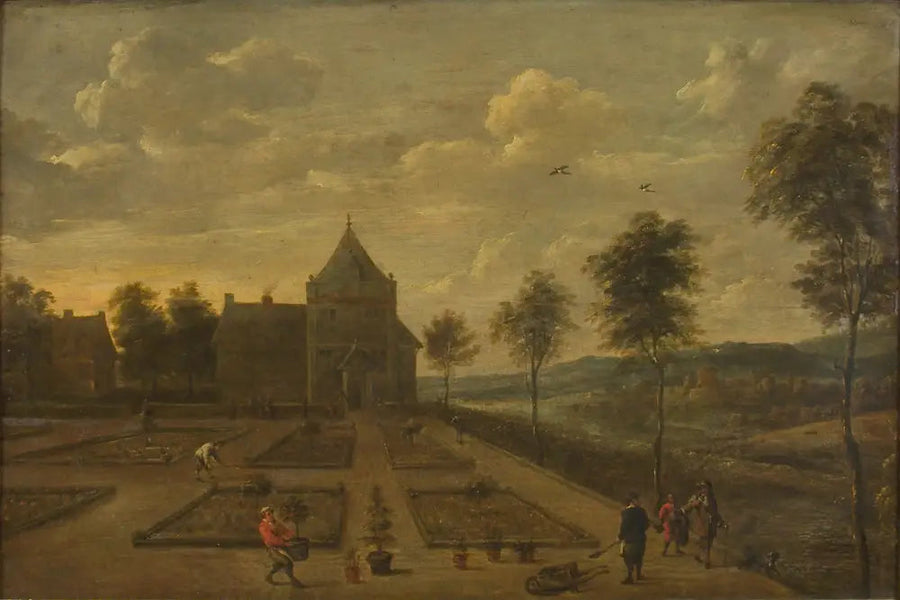 A Garden in Front of a Country House - David Teniers the Younger