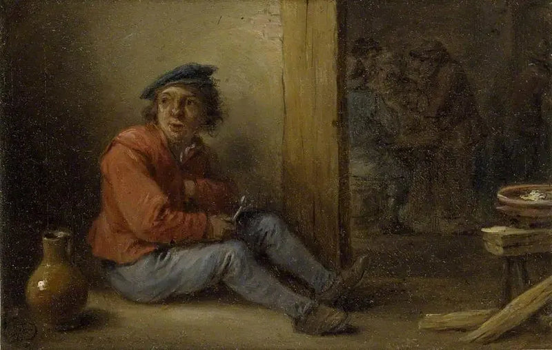 A young peasant sitting indoors - David Teniers the Younger