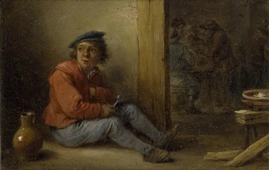 A young peasant sitting indoors - David Teniers the Younger