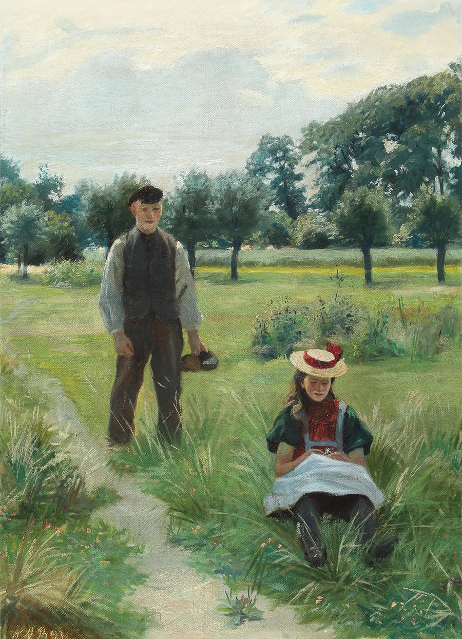A Summer Day with a Young Man and a Woman. - H. A. Brendekilde