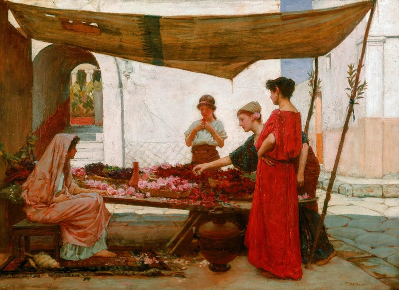 A Greek Flower Market - John William Waterhouse