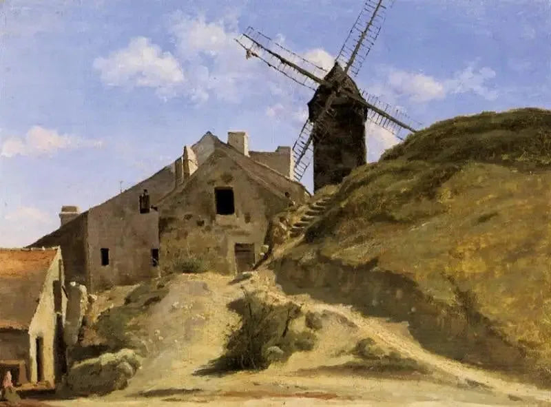 A Windmill in Montmartre - Jean-Baptiste Camille Corot