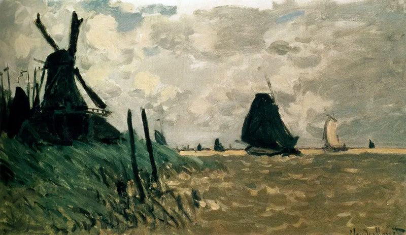 A windmill near Zaandam - Claude Monet