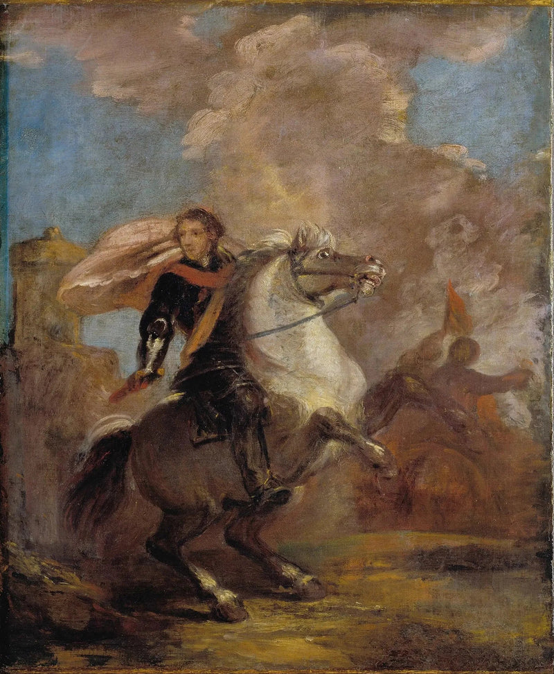 An Officer on Horseback - Joshua Reynolds