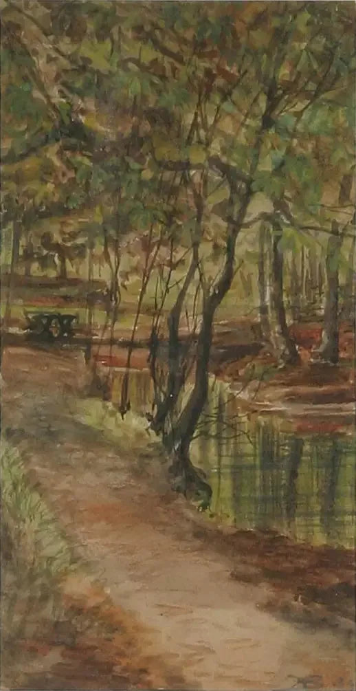 A landscape of the river in Odense. - H. A. Brendekilde