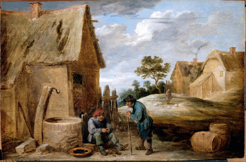 A peasant eating mussels - David Teniers the Younger