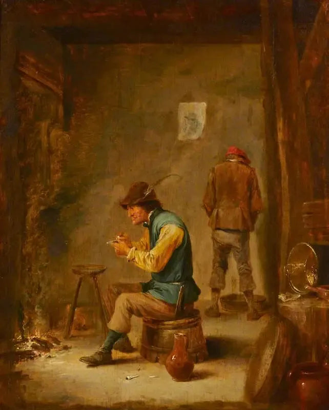 A peasant filling his pipe - David Teniers the Younger