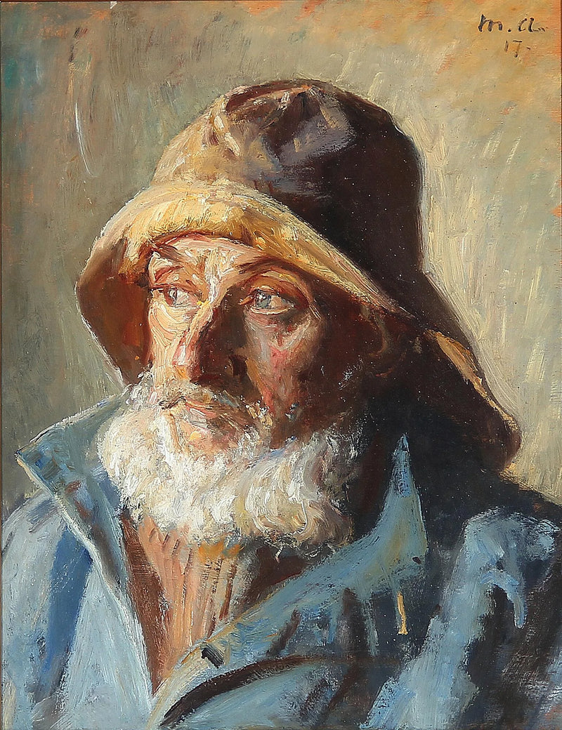 A fisherman in a oilskin. - Michael Peter Ancher