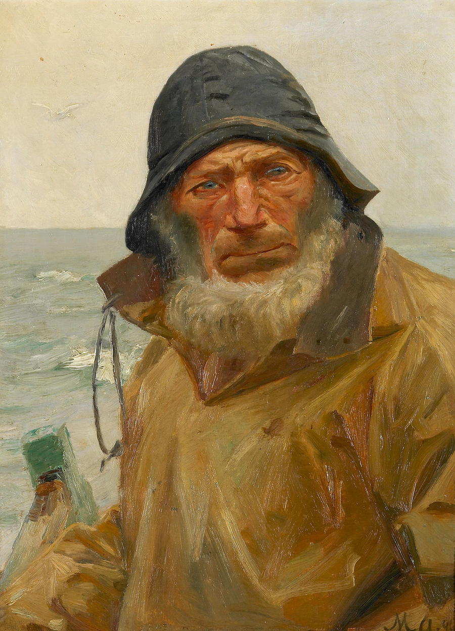 A fisherman in his boat. - Michael Peter Ancher
