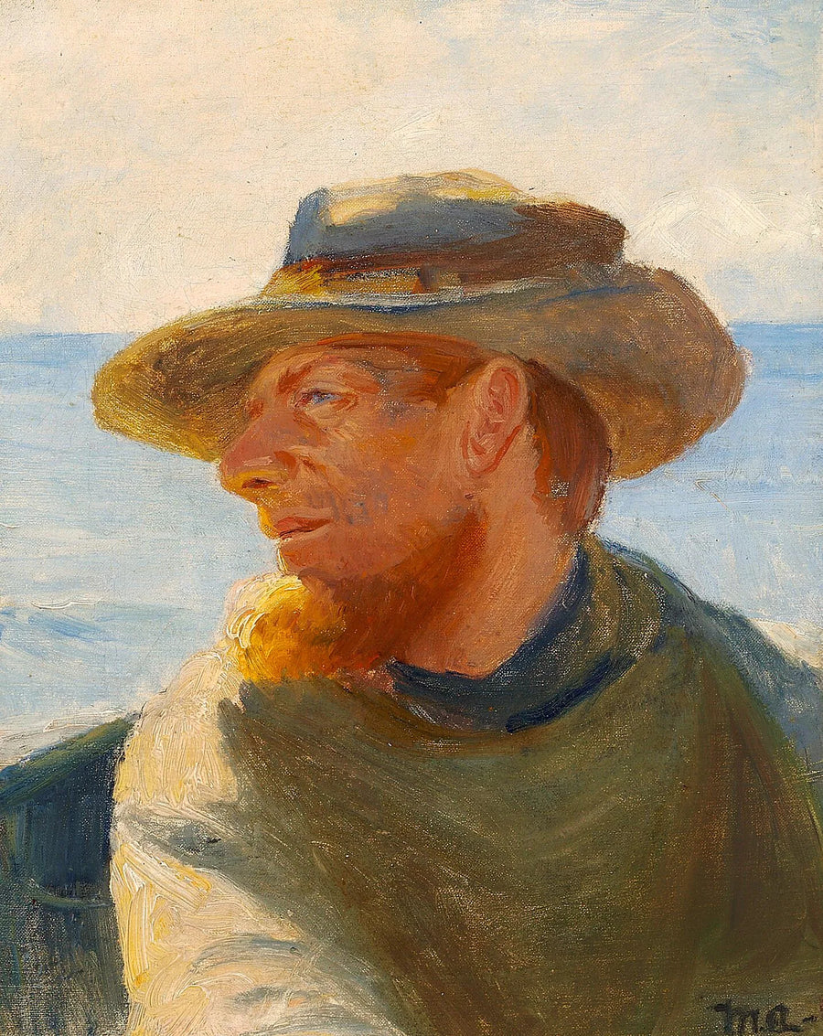 A fisherman from Skagen in a boat. - Michael Peter Ancher