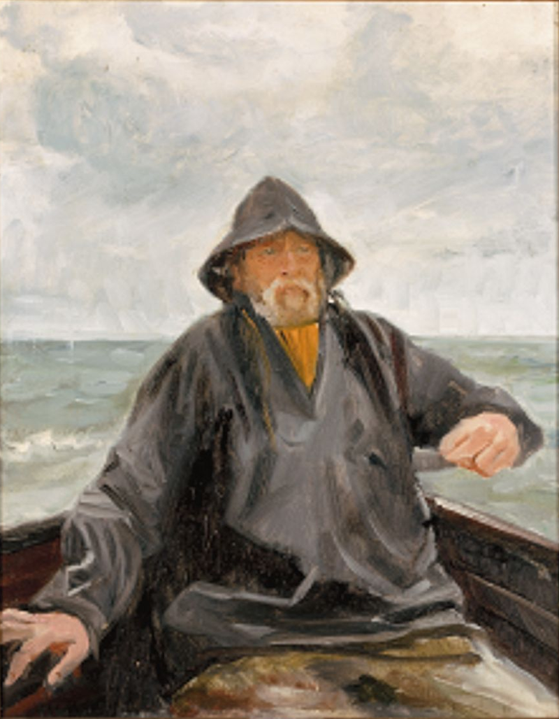 A Skagen fisherman at sea. - Michael Peter Ancher