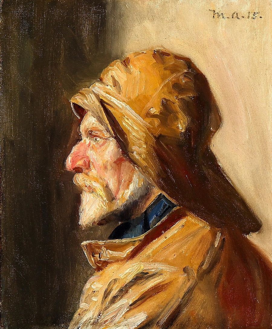 A Skagen fisherman in profile. - Michael Peter Ancher