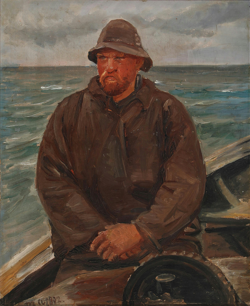 A fisherman at sea, Skagen. -Michael Peter Ancher