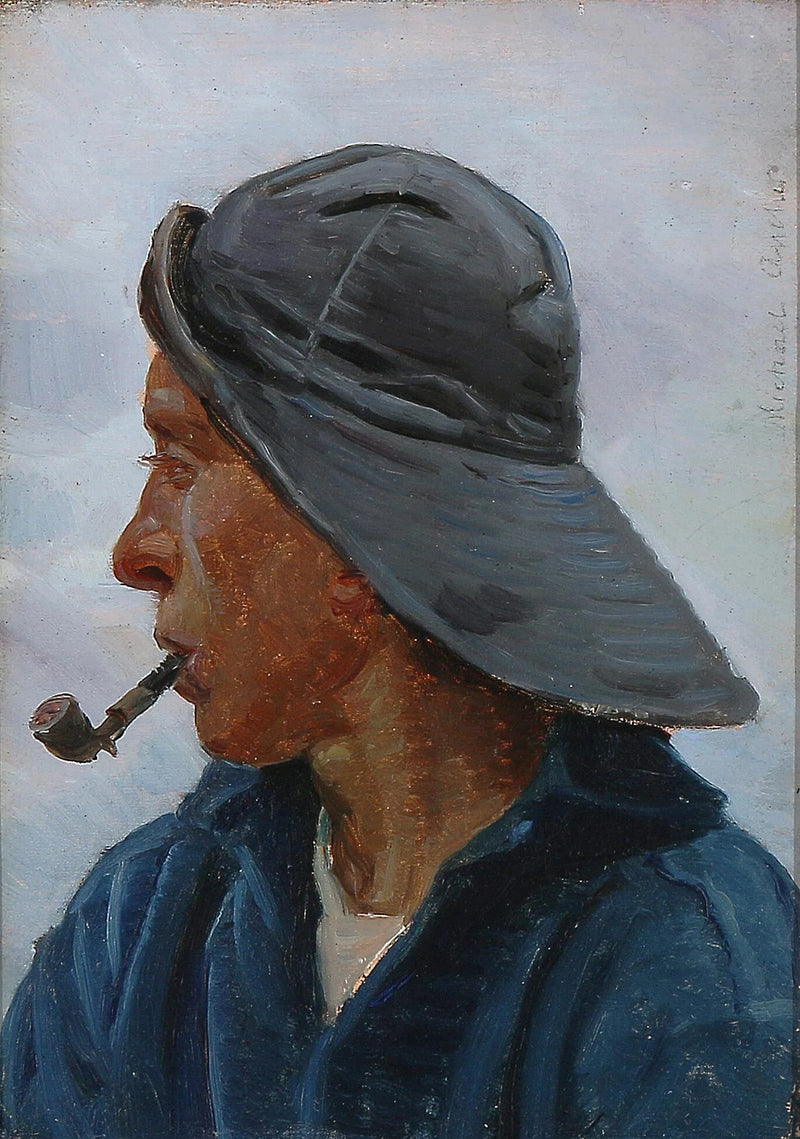A fisherman wearing an oilskin. - Michael Peter Ancher