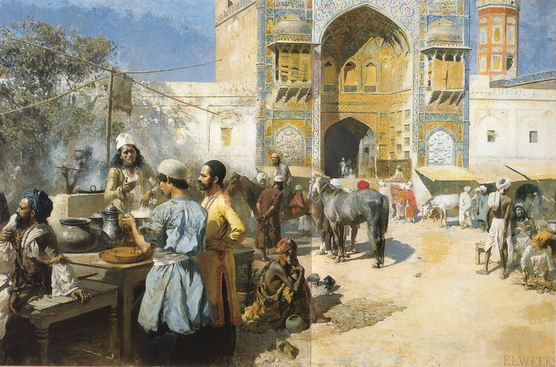 An outdoor restaurant, Lahore - Edwin Lord Weeks