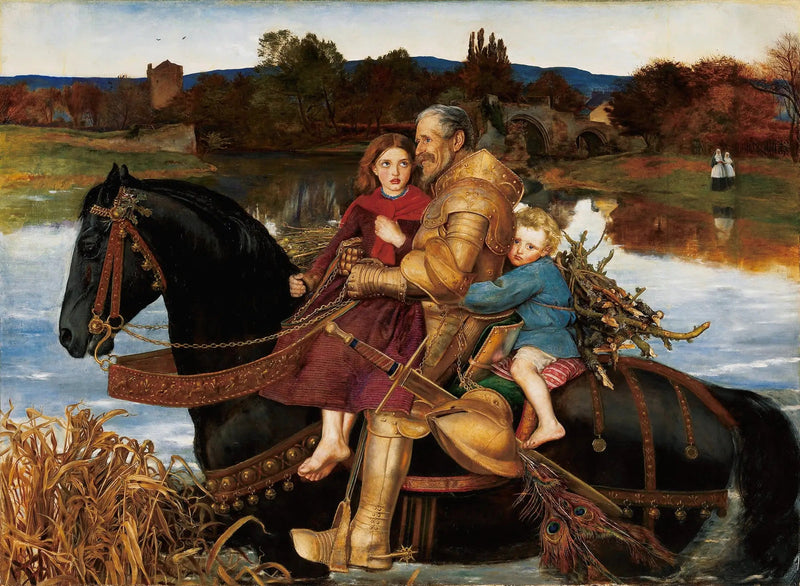 A Dream of the Past: Sir Isumbras at the Ford - John Everett Millais