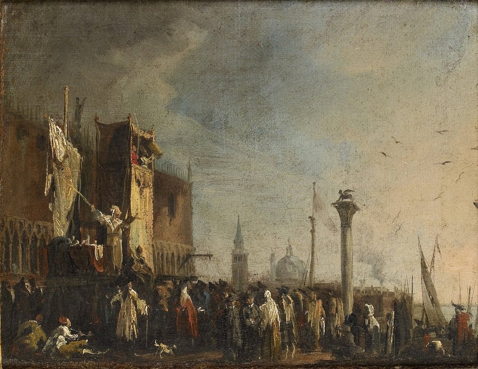 A puppet show on the Piazzetta, Venice - Canaletto