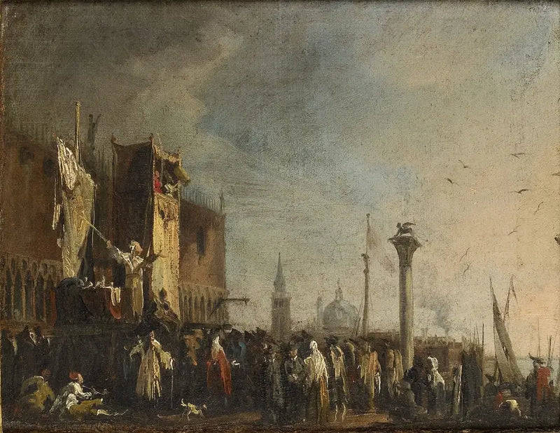 A puppet show on the Piazzetta, Venice - Canaletto