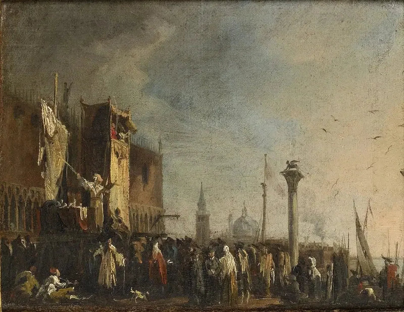 A puppet show on the Piazzetta, Venice - Canaletto