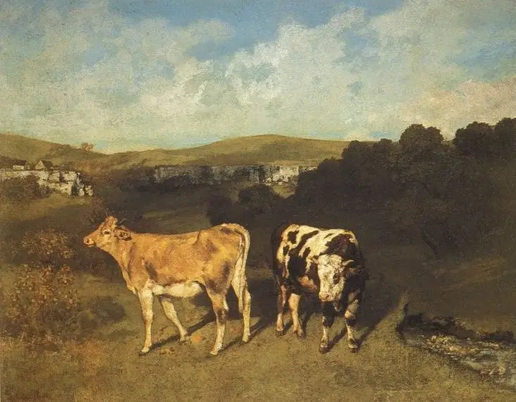 A Bull and a Heifer - Gustave Courbet