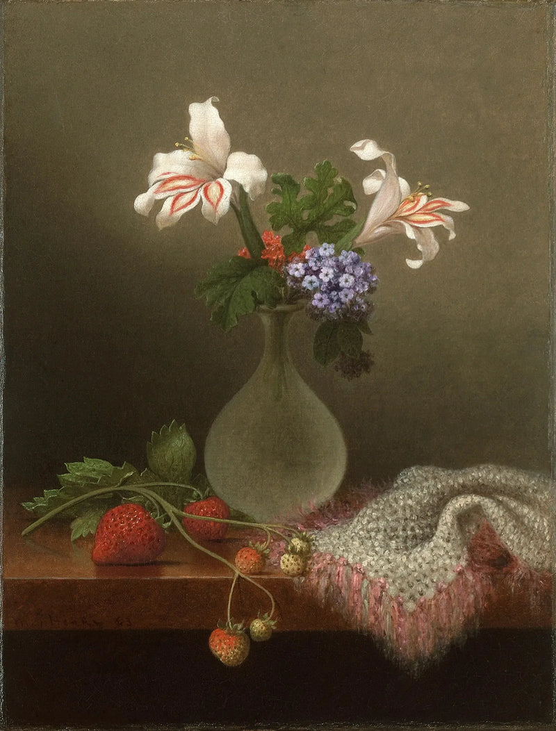 A vase of lilies of the wheat and heliotrope - Martin Johnson Heade