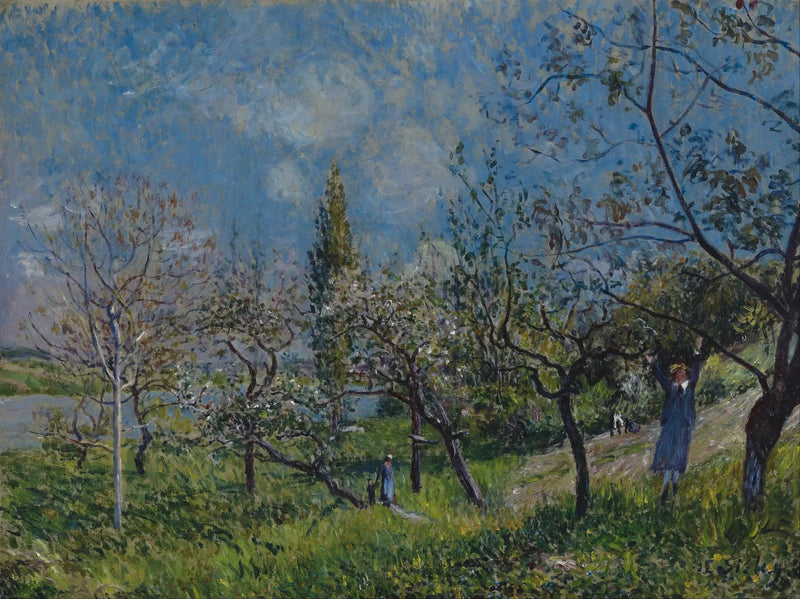 An Orchard in Spring, By - Alfred Sisley