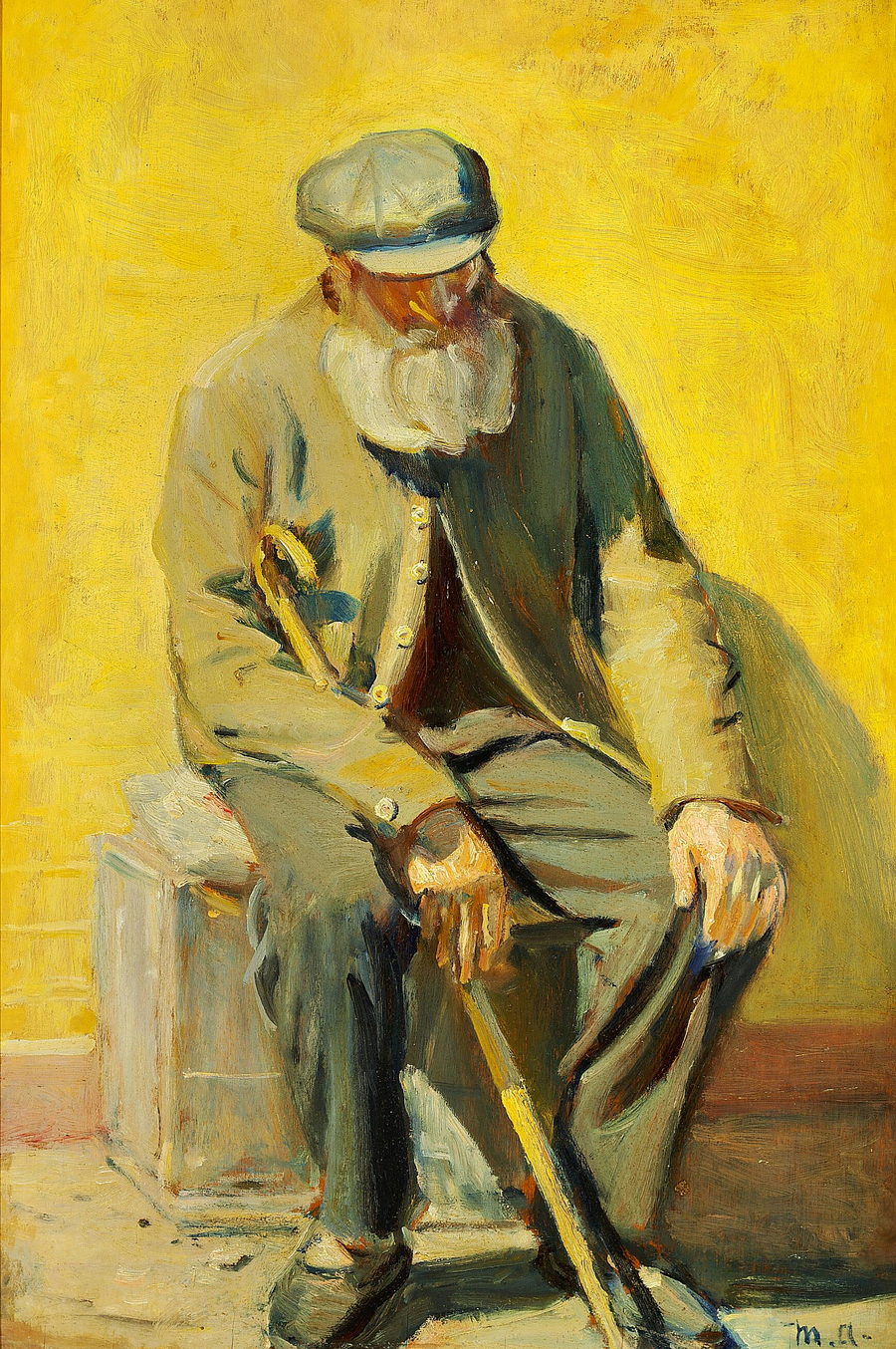 An old man resting in the sun. - Michael Peter Ancher