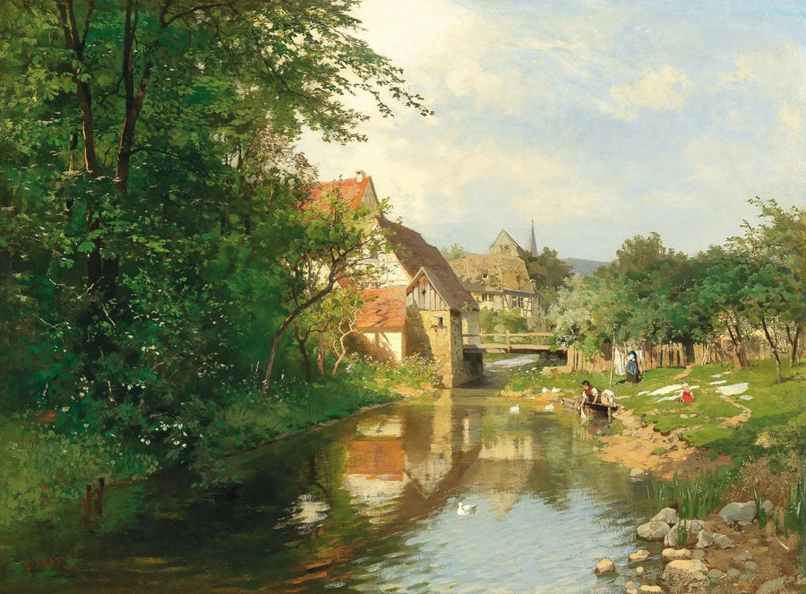 A Village by the Riverbank - Hugo Darnaut