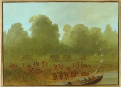 A Village of Mayoruna - George Catlin