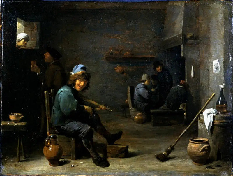 A violinist in a tavern - David Teniers the Younger